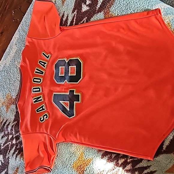 AWESOME VINTAGE SANDOVAL GIANTS BASEBALL BUTTON DOWN SHIRT - Picture 3 of 15